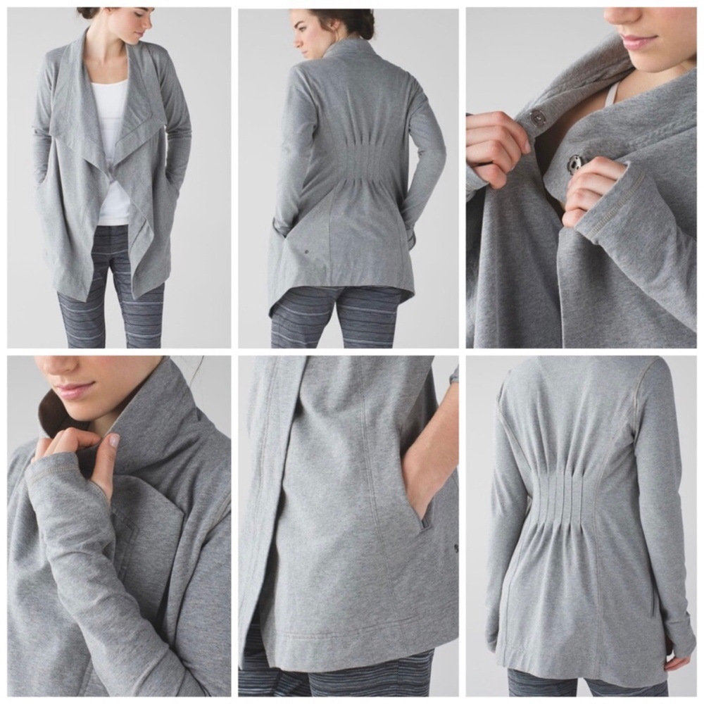 LULULEMON Women’s Heather Gray Restore Wrap Jacket Size 4